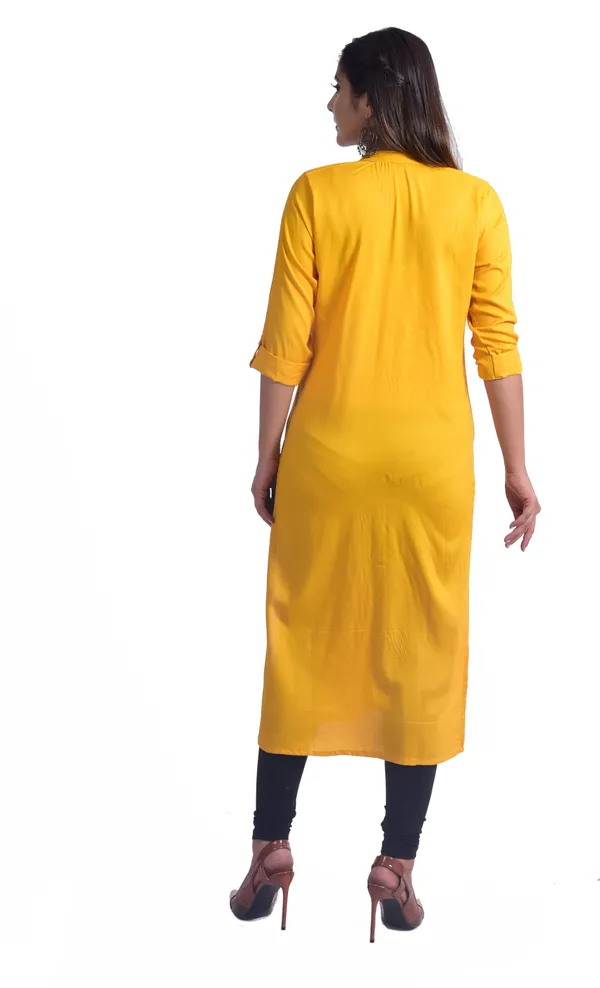 Yellow_Viscose_Rayon_Straight_Kurta_For_Women