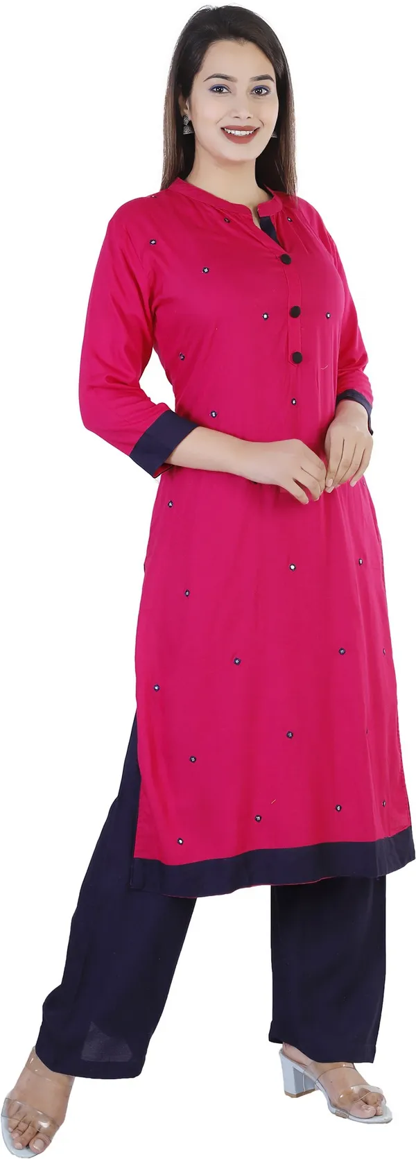 Pink_Viscose_Rayon_Straight_Kurta_For_Women