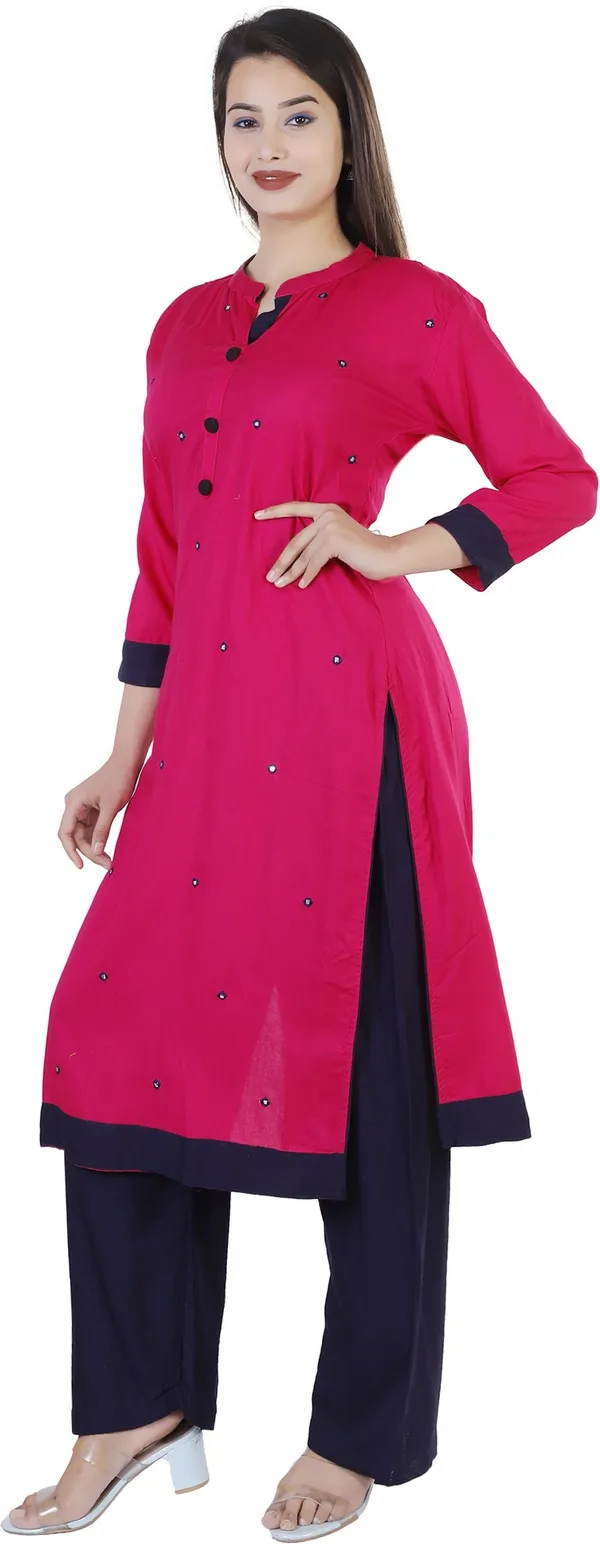 Pink_Viscose_Rayon_Straight_Kurta_For_Women