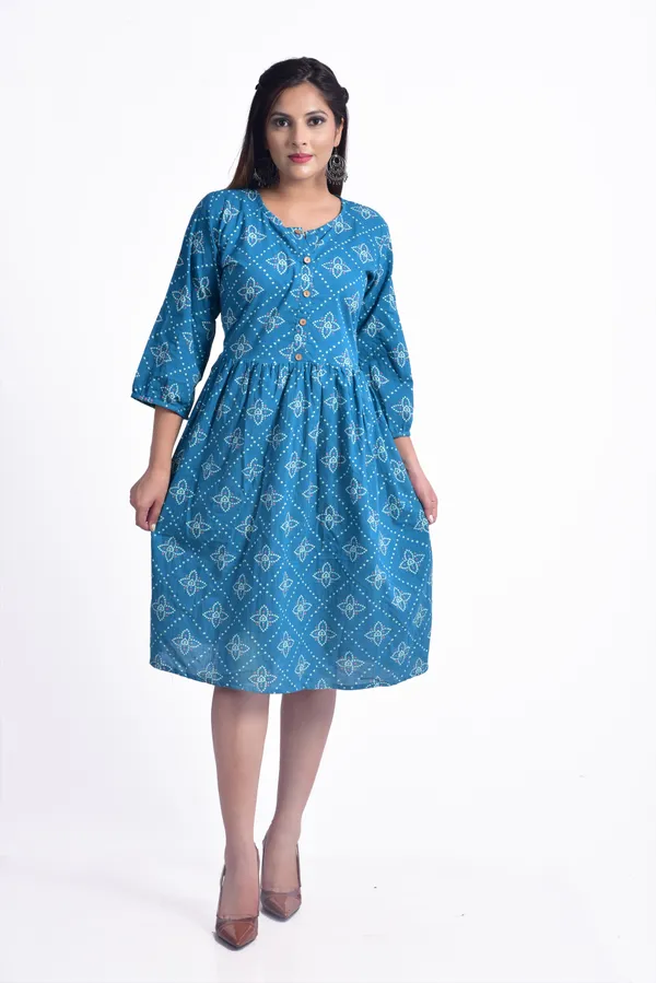 Blue_Cotton_Blend_Flared_Kurta_For_Women