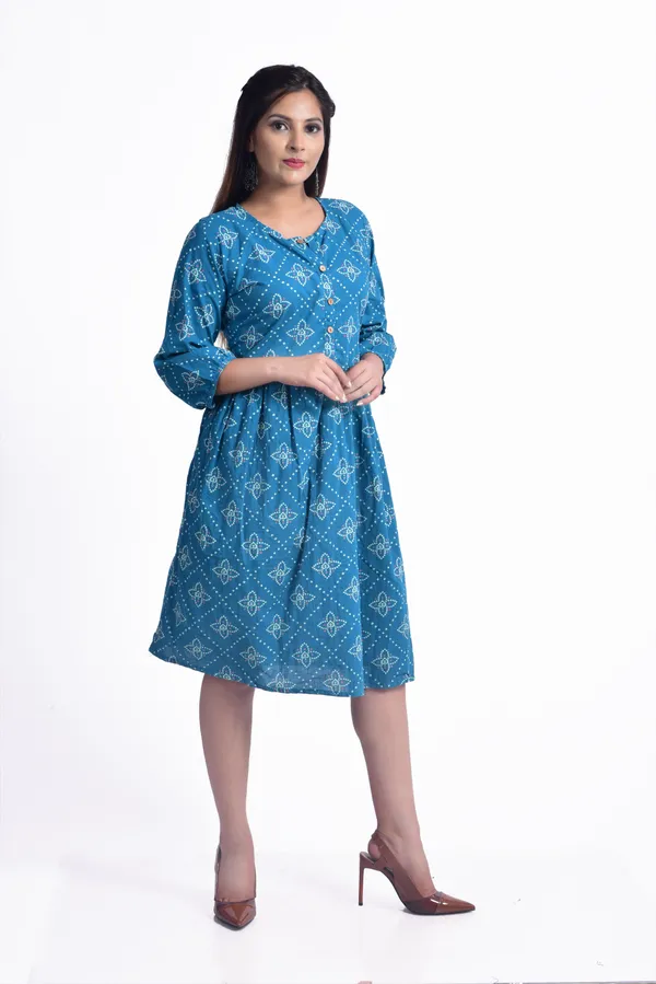 Blue_Cotton_Blend_Flared_Kurta_For_Women
