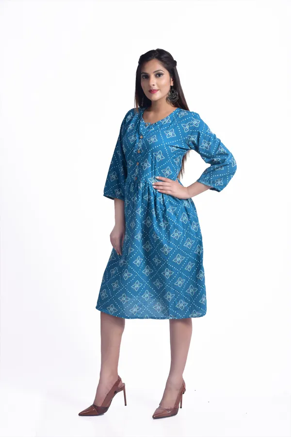 Blue_Cotton_Blend_Flared_Kurta_For_Women