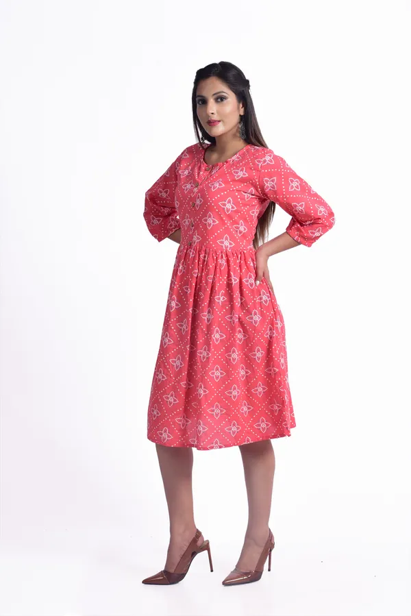 Pink_Cotton_Blend_Flared_Kurta_For_Women