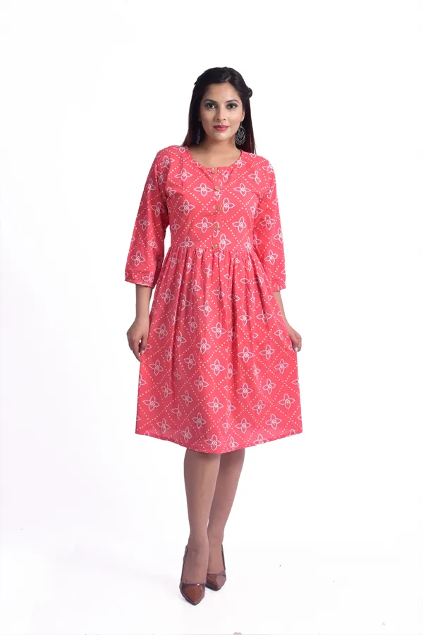 Pink_Cotton_Blend_Flared_Kurta_For_Women