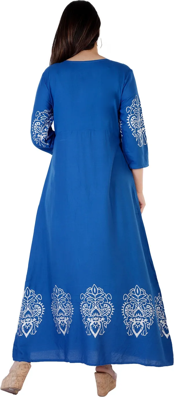 Blue_Viscose_Rayon_Flared_Kurta_For_Women