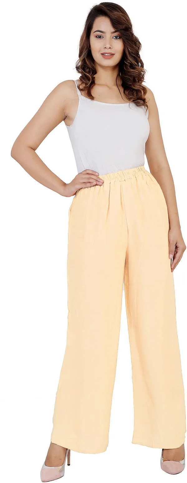 White_Viscose_Rayon_Solid_Palazzos_For_Women