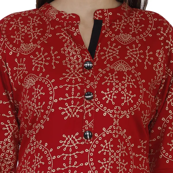 Maroon_Viscose_Rayon_Printed_Kurta_&_Palazzo_For_Women