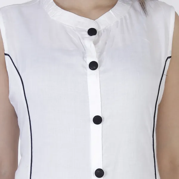White_&_Black_Viscose_Rayon_Solid_Kurta_&_Palazzo_For_Women