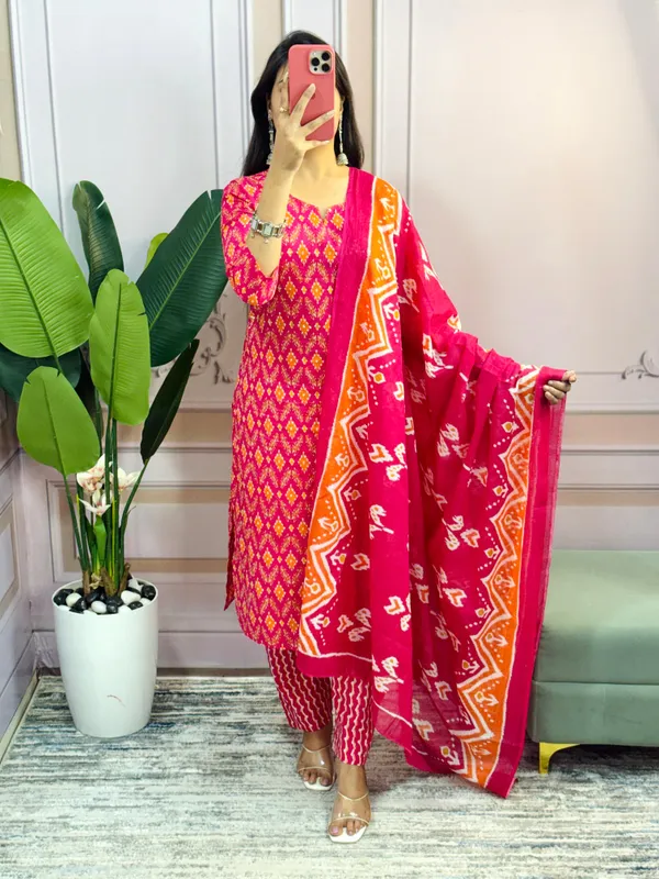 Women_Trendy_Rich_Cotton_Floral_Printed_Pink_Kurta_and_Pant_With_Dupatta