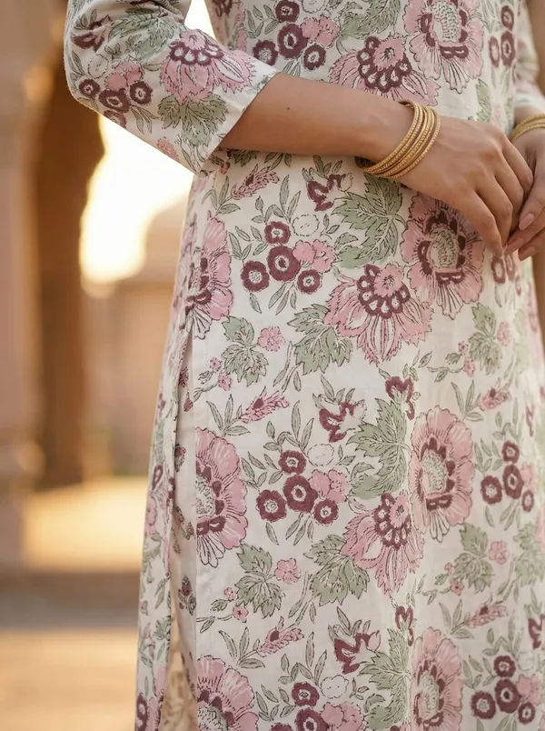 Women_Trendy_Flower_Printed_Cotton_Multicolor_Kurta_With_Pant