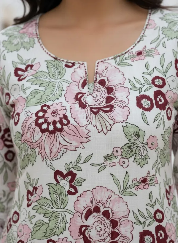 Women_Trendy_Flower_Printed_Cotton_Multicolor_Kurta_With_Pant
