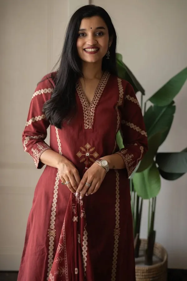 Women_Trendy_Wear_Red_Cotton_Embriodered_Straight_Kurta_With_Pant_and_Dupatta