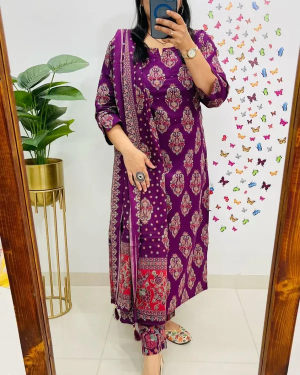 Women_Jaipuri_Straight_Embroidered_And_Floral_Printed_Worked_Cotton_Purple_Kurta_With_Pant_And_Dupatta