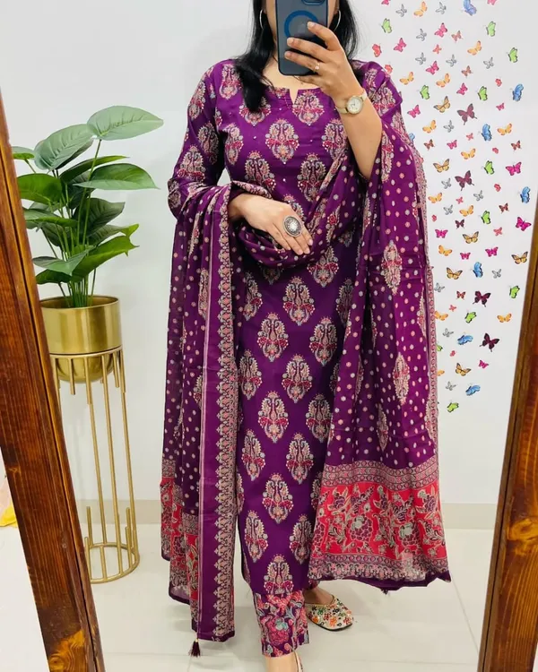 Women_Jaipuri_Straight_Embroidered_And_Floral_Printed_Worked_Cotton_Purple_Kurta_With_Pant_And_Dupatta
