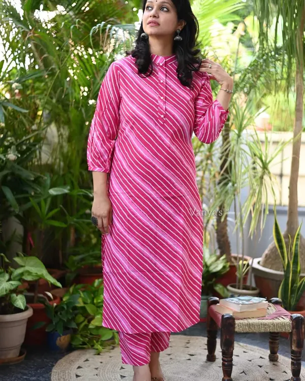 Pink_Lehriya_Sanganeri_Jaipuri_Printed_Cotton_Kurta_With_Pant