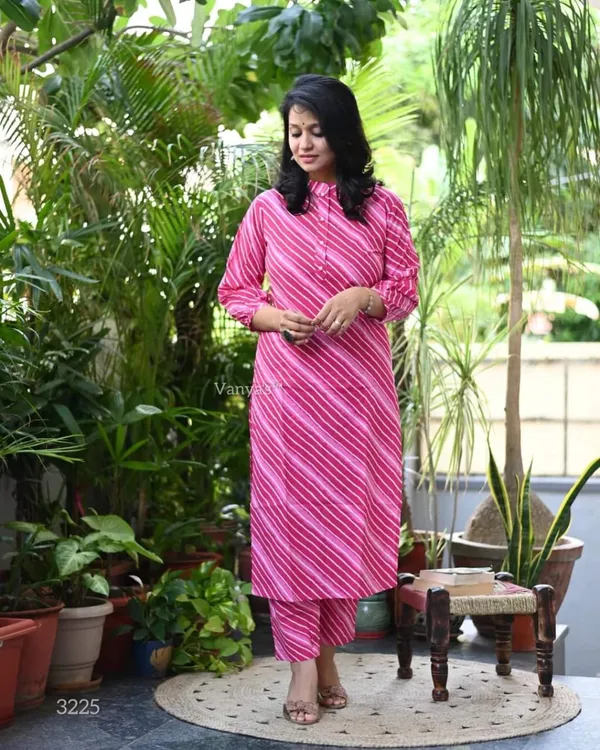 Pink_Lehriya_Sanganeri_Jaipuri_Printed_Cotton_Kurta_With_Pant