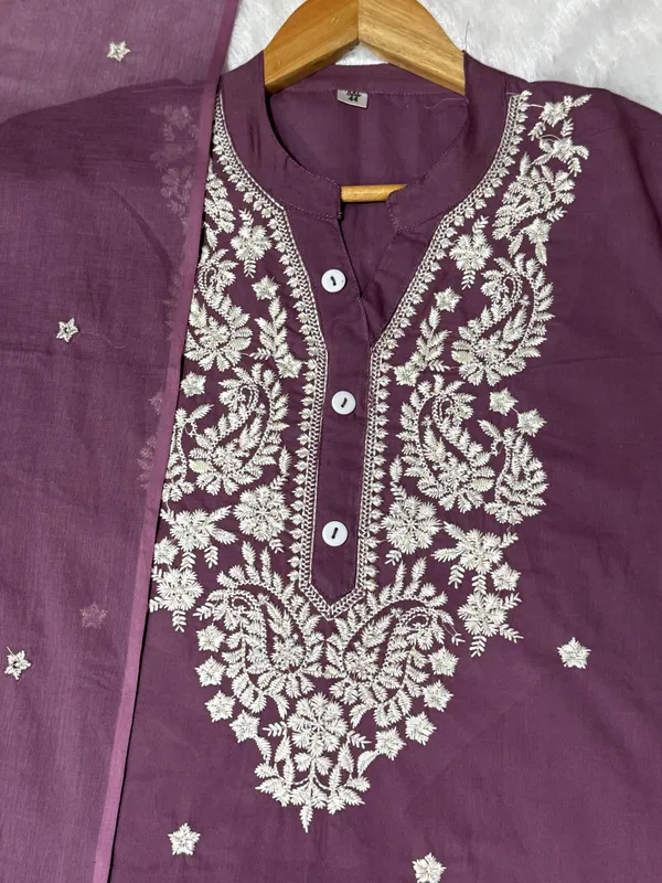 Women_Embroidered_Panel_Worked_Straight_Cotton_Onion_Color_Kurta_With_Pant_And_Dupatta