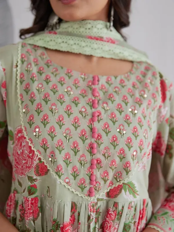 Women_Green_Cotton_Anarkali_Printed_Kurta_With_Pant_And_Dupatta