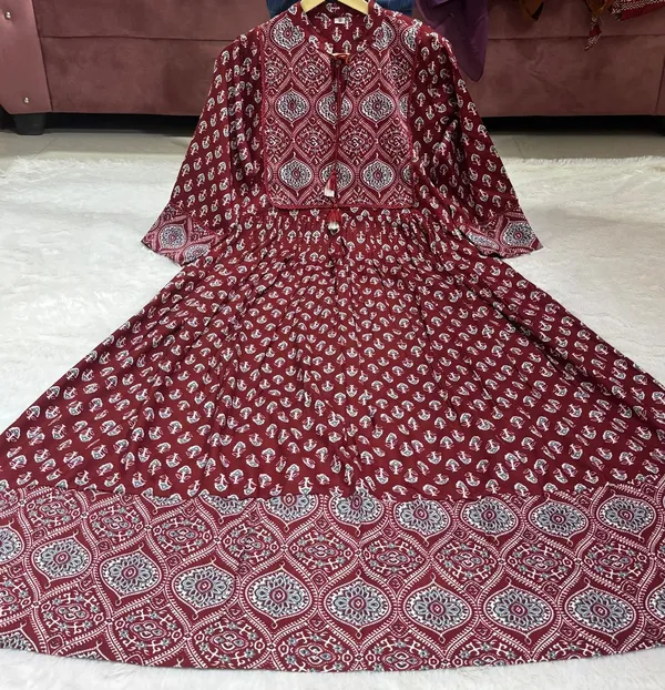 Women_Premium_Traditional_Printed_Rayon_Maroon_Anarkali_Kurti_/_Gown