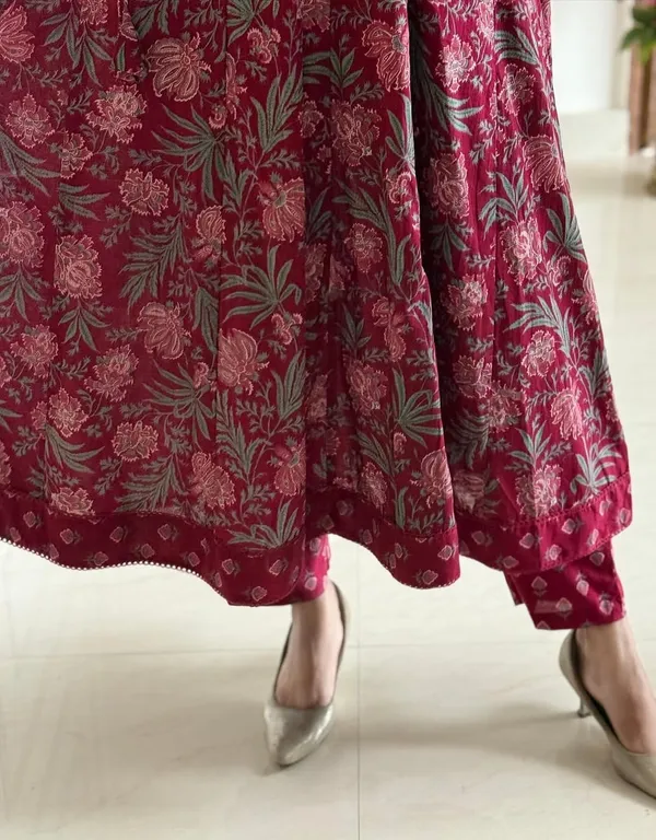 Women_Straight_Angrakha_Style_Floral_Printed_Cotton_Maroon_Kurta_With_Pant_And_Dupatta