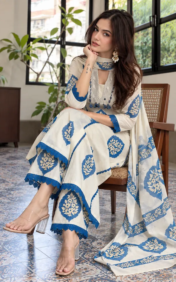 Women_Straight_Off_White_Cotton_Mirror_Worked_on_Yoke_Kurta_With_Palazzo_and_Dupatta