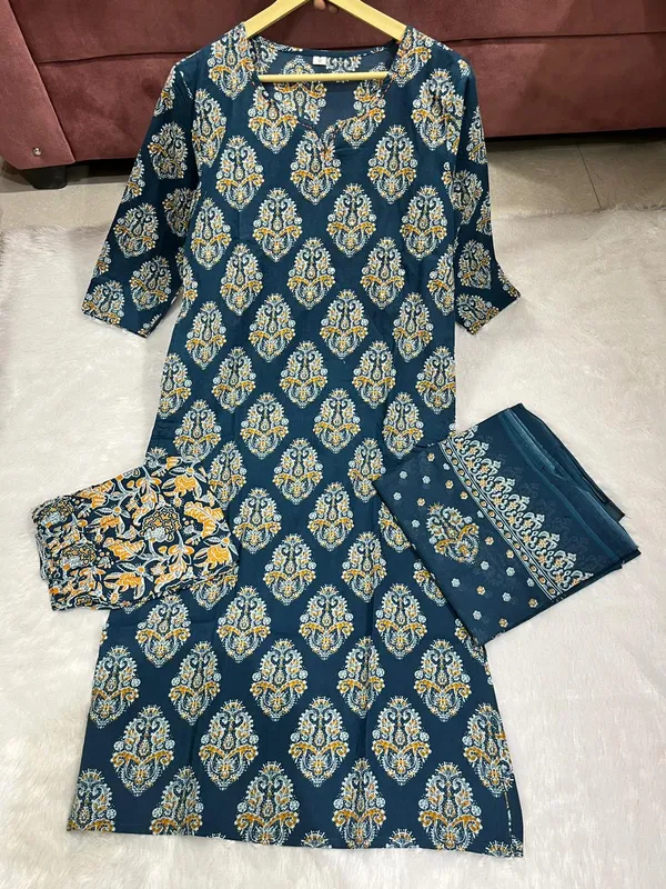Women_Jaipuri_Straight_Embroidered_And_Floral_Printed_Worked_Cotton_Rama_Blue_Kurta_With_Pant_And_Dupatta