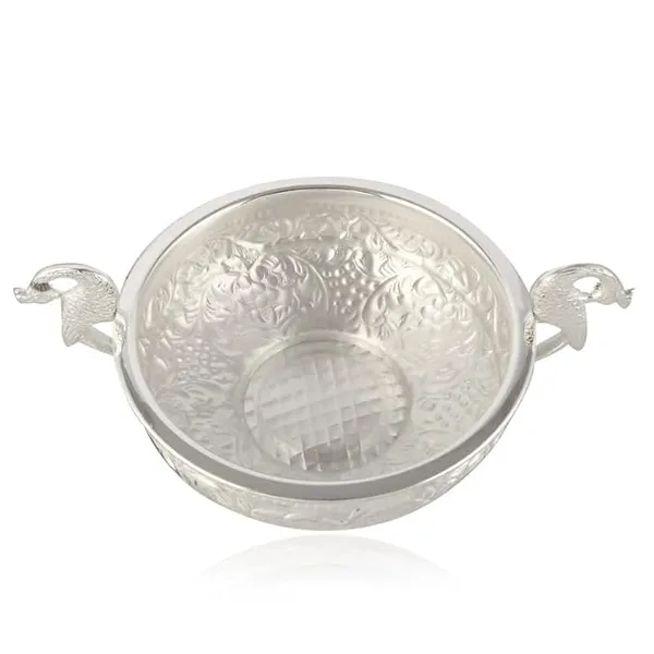 Decorative_Pure_Brass_Silver_Plated_Urli_with_Peacock_Handle