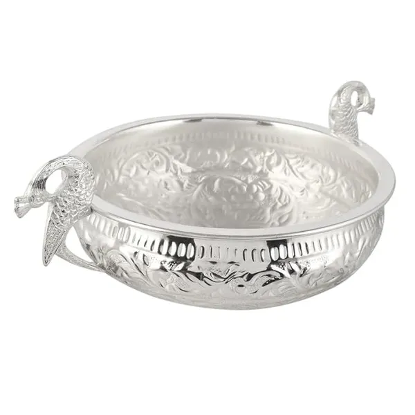 Decorative_Pure_Brass_Silver_Plated_Urli_with_Peacock_Handle