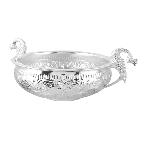 Decorative_Pure_Brass_Silver_Plated_Urli_with_Peacock_Handle