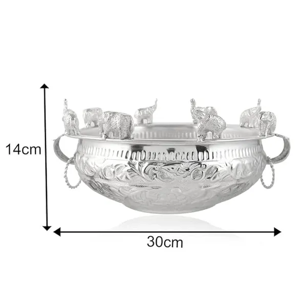 Decorative_Running_Elephant_Silver_Plated_Pure_Brass_Urli_with_Handle