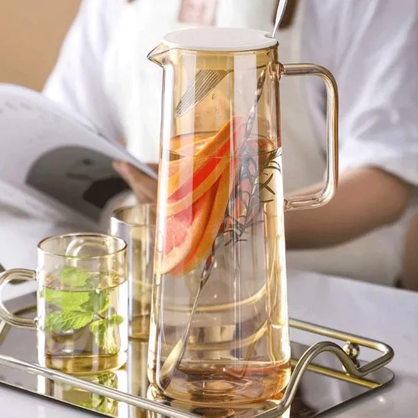 Premium_Juice_and_Water_Brown_Glass_Pitcher_jug_with_Lid_and_1.8_Liter_Style_jug_with_Handle_Water,_ice_Lemon_Tea,_Milk_and_Juice_Beverage