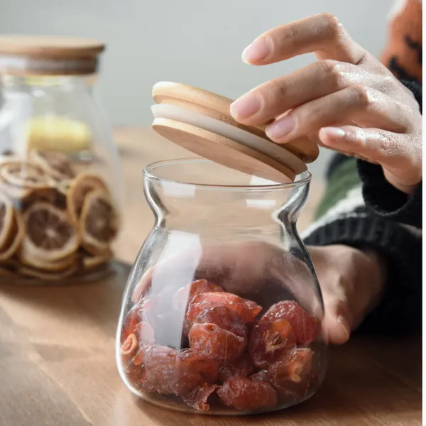 650ML_Glass_Storage_Canister_Holder_with_Airtight_Bamboo_Lid-_Pack_of_(4)