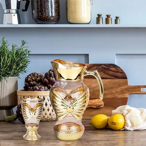 Set_of_6_-_Premium_Golden_Water_and_Juice_Glasses_and_Jug_Set_Combo,(6_Pieces_Glasses_270ML_and_1_Water_Jug_1.8_Liter)
