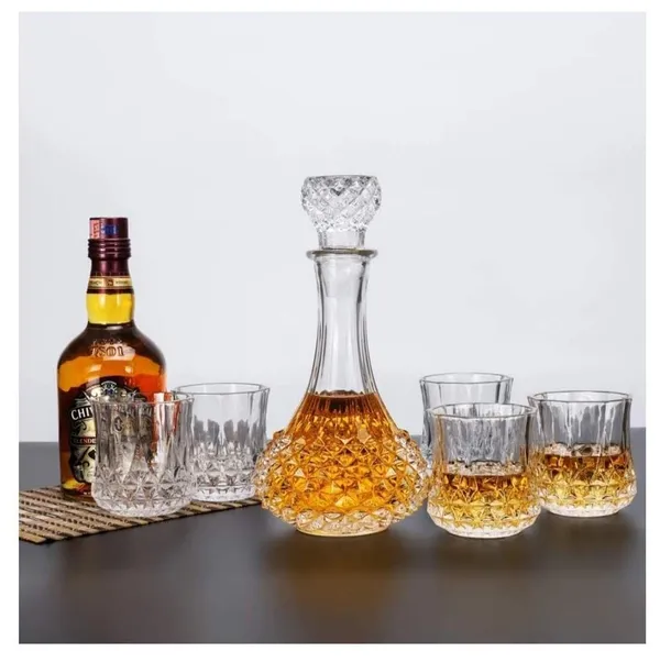1_Decenter_with_6_Pcs_Glasses_Scotch_Decanter_Bottle_Set_with_Glasses__-__Pack_of_(7)