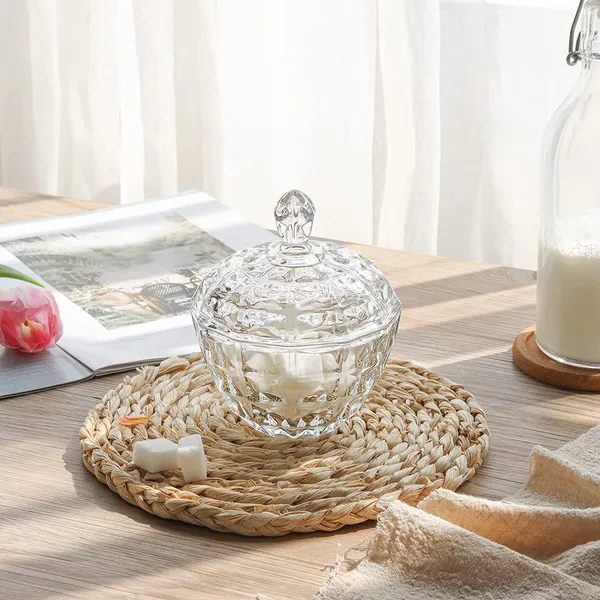 premium_Glass_Candy_Dish_with_Lid,_Crystal_Candy_Jar,_Cookie_Jar,_Flower_Decorative_Candy_Bowl,_Jewelry_Dish_(Set_of_1)