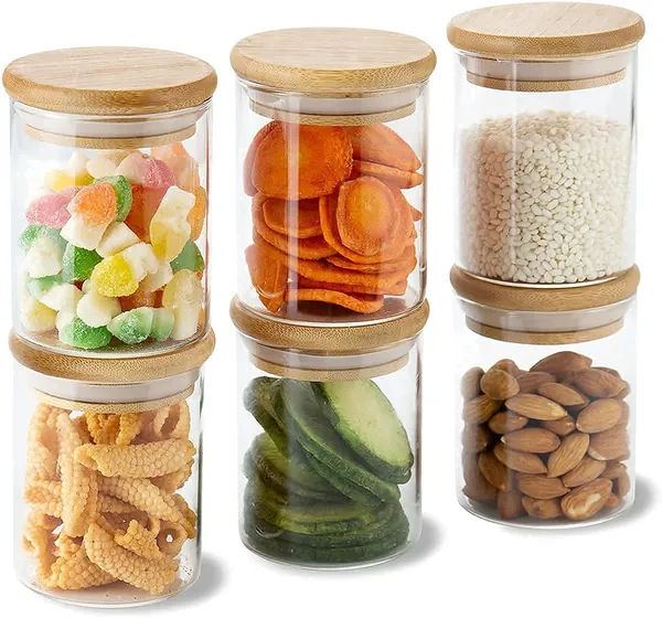 280ML_Glass_Storage_Canister_Holder_with_Airtight_Bamboo_Lid-__Pack_of_(6)