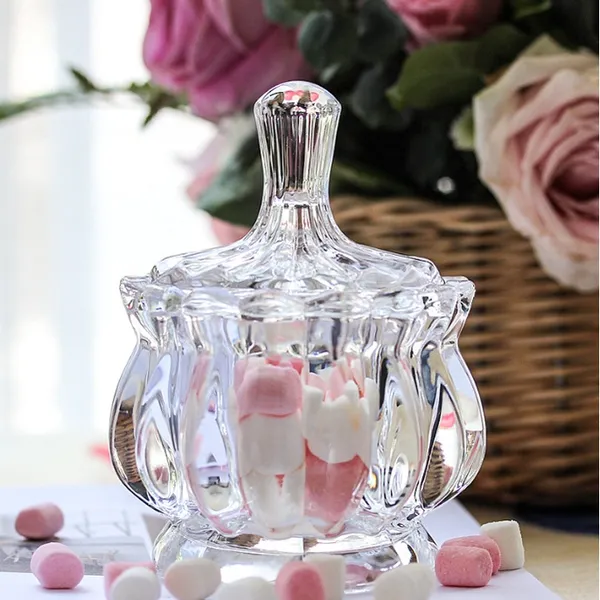 premium_Glass_Candy_Dish_with_Lid,_Crystal_Candy_Jar,_Cookie_Jar,_Flower_Decorative_Candy_Bowl,_Jewelry_Dish_(Set_of_1)