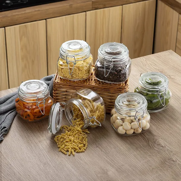 500ml_Airtight_Glass_Container_with_Lids_Food_Storage_Jar_Round-Storage_Canister_with_Clear_Preserving_Seal_Wire_Clip_Fastening_for_Kitchen_Canning_Beans_Spice_Set_of_6