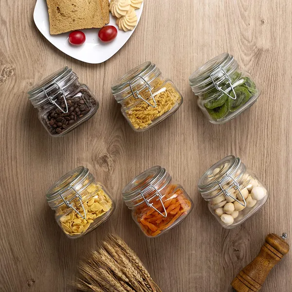 500ml_Airtight_Glass_Container_with_Lids_Food_Storage_Jar_Round-Storage_Canister_with_Clear_Preserving_Seal_Wire_Clip_Fastening_for_Kitchen_Canning_Beans_Spice_Set_of_6