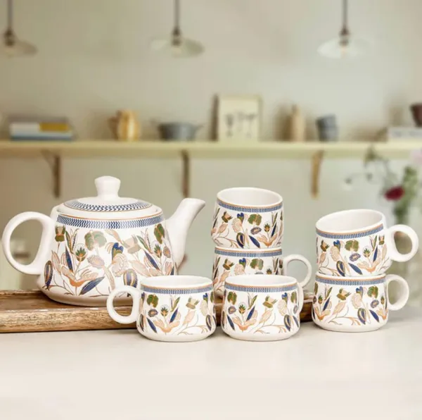Bronze_Petals_Ceramic_Tea_Set_with_Kettle_6_Tea_Cups_&_1_Kettle_|_Microwave_and_Dishwasher_Safe_Teapot_Set_|_Kettle_Set_with_Cups_|_Morning_Cup_Set_with_Kettle_for_Gifting