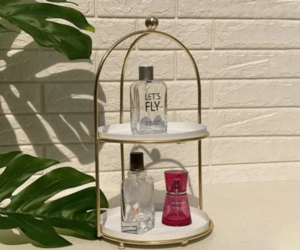 2_Tier_Metal_Cup_Cake_Stand_And_Gold_Multipurpose_Steel_Cake_Server