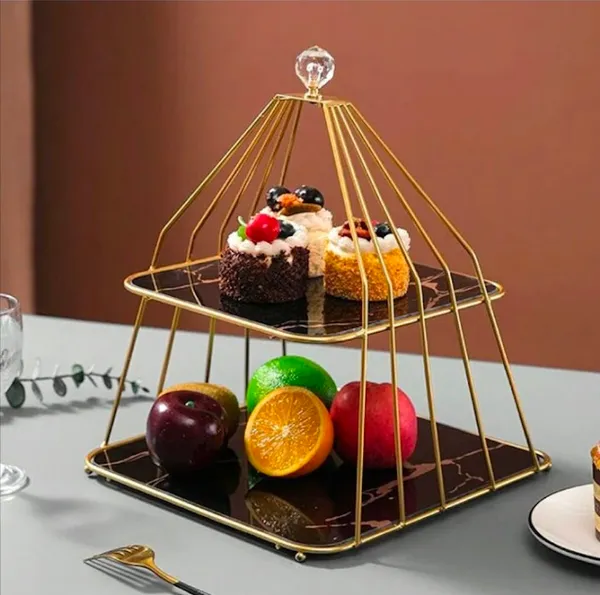 Luxury_Two-Tier_Metal_Dessert_Stand_with_Black_Plates