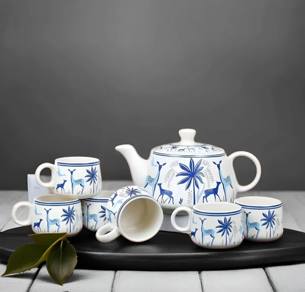 Hand-Painted_Premium_Ceramic_Tea_Morning_Set_-_6_Coffee_Tea_Cups_and_1_Kettle_-_Ideal_Gift_for_Friends,_Anniversaries,_Valentine's_Day,_Birthdays