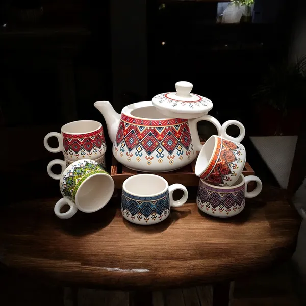 MAXXINN_Hand-Painted_Premium_Ceramic_Tea_Morning_Set_-_6_Coffee_Tea_Cups_and_1_Kettle_-_Ideal_Gift_for_Friends,_Anniversaries,_Valentine's_Day,_Birthdays