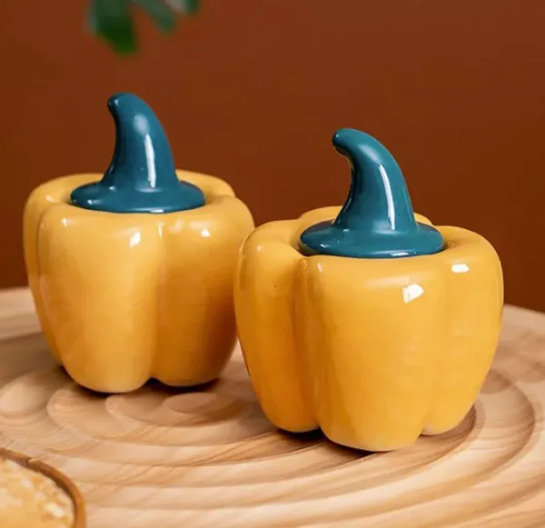 Capsicum_Shaped_Jar_With_lid,_Multi_Utility_500ml,_Ceramic_Kitchen_Canister,_Pickle_Storage_Jar_(Pack_of_2)