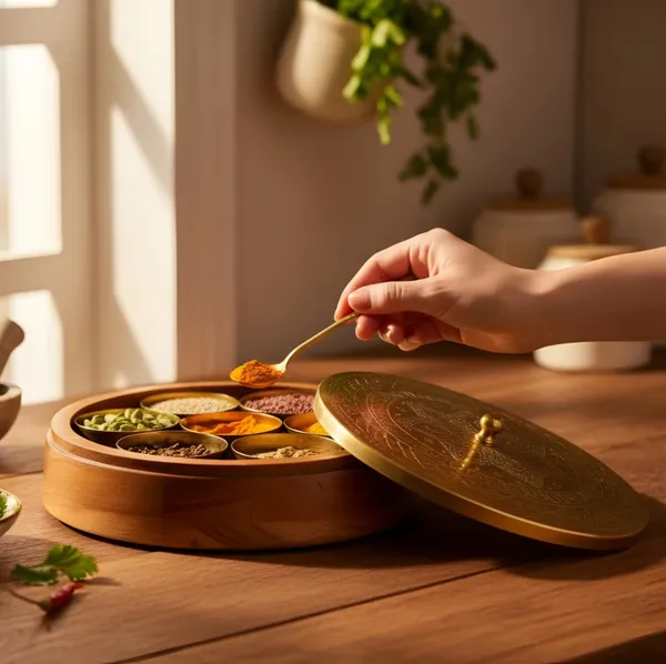 MAXXINN_Wooden_Spice_Box_for_Kitchen_with_Spoon_Acacia_Wood_Masala_Dabba_with_7_Detachable_Containers,_Masala_Storage_Organizer_Dani