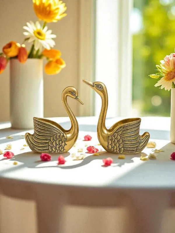 Antique_Gold_Aluminum_Swan_Candle_Holder_?_Pair_of_Good_Luck_&_Love_Decor_Accents