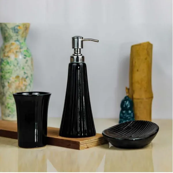 Black_Ceramic_Bath_Set_of_3,_with_Liquid_handwash,Soap_Dispenser,Toothbrush_Holder