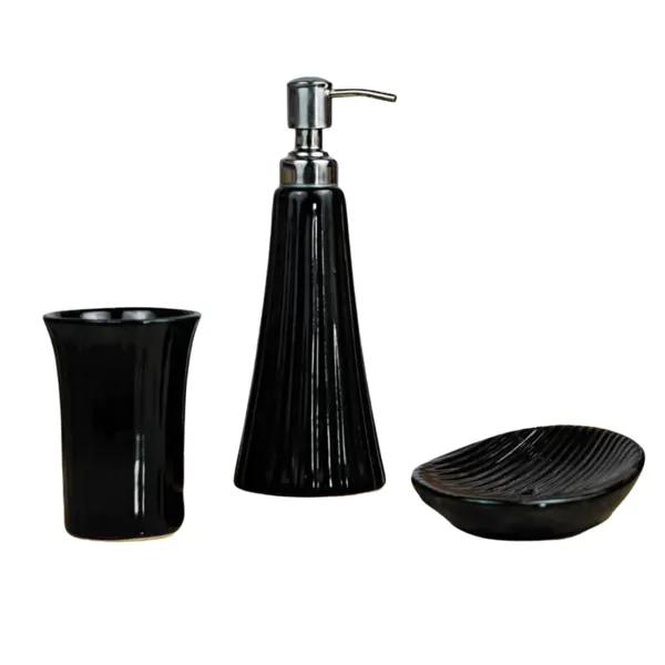 Black_Ceramic_Bath_Set_of_3,_with_Liquid_handwash,Soap_Dispenser,Toothbrush_Holder