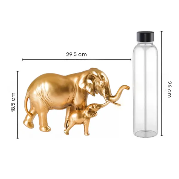Resin_Mother_Elephant_with_Baby_Figurine_Showpiece_?_Antique_Gold_Polyresin_Sculpture_for_Home_Decoration